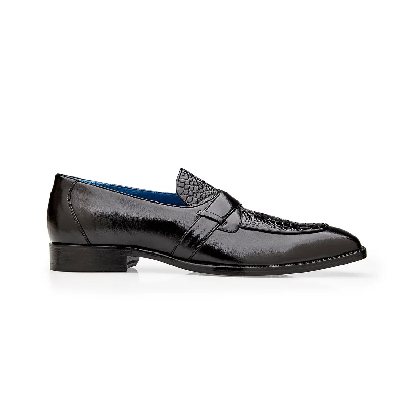 loafers with smooth suede material-Belvedere Tornado R74 Men's Shoes Alligator / Calf-Skin Leather Slip-on Loafers (BV3173)