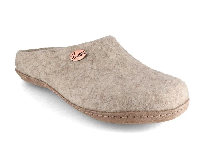 Slippers with fun soles-WoolFit® handmade Felt Slippers | Classic, beige