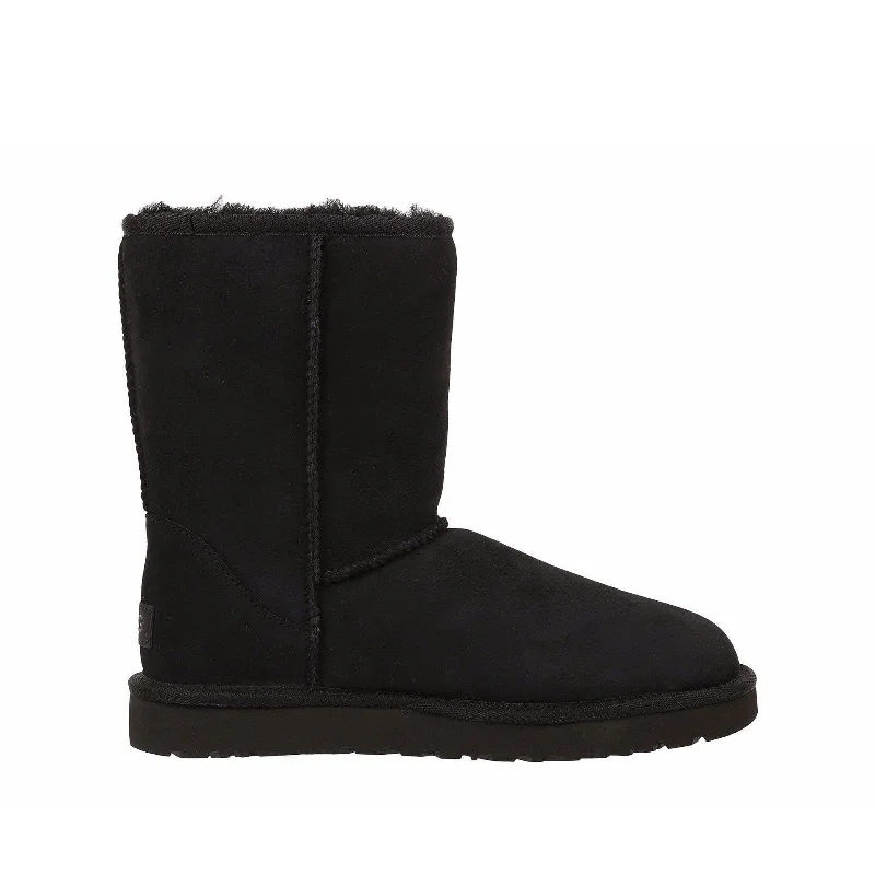 boots with unique design-Women's Shoes UGG CLASSIC SHORT II Mid-Calf Sheepskin Boots 1016223 BLACK