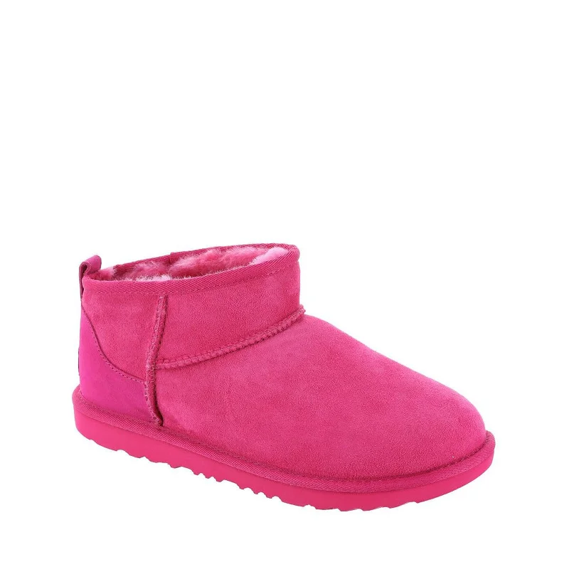 boots with high performance for snow-UGG Unisex-Child Classic Ultra Mini Boot, Berry Little Kid