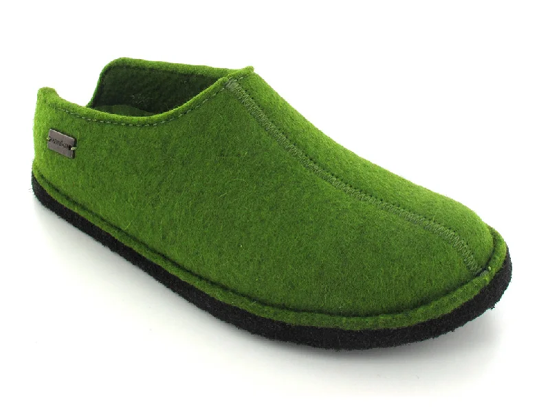 Slippers with fun soles-HAFLINGER® Slippers with Arch Support Flair Smily, grass-green