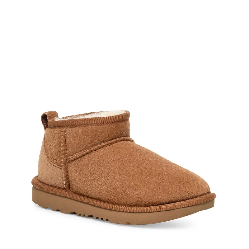 stylish boots for the fall and winter season-UGG Unisex-Child Classic Ultra Mini Boot, Chestnut Toddler