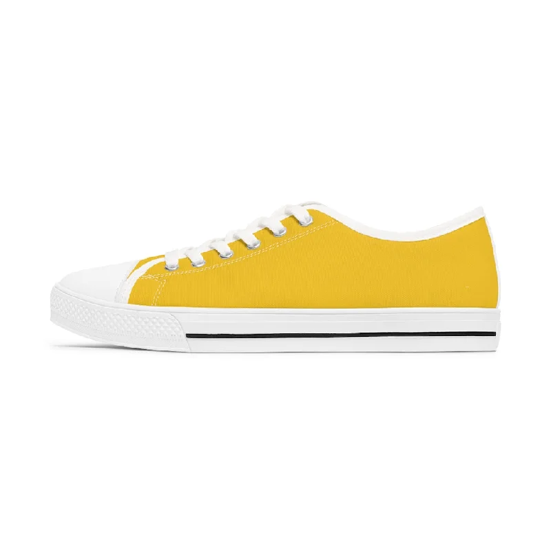 eco athletic shoes glow-Yellow Best Ladies' Sneakers, Solid Color Women's Low Top Sneakers Tennis Shoes (US Size: 5.5-12)