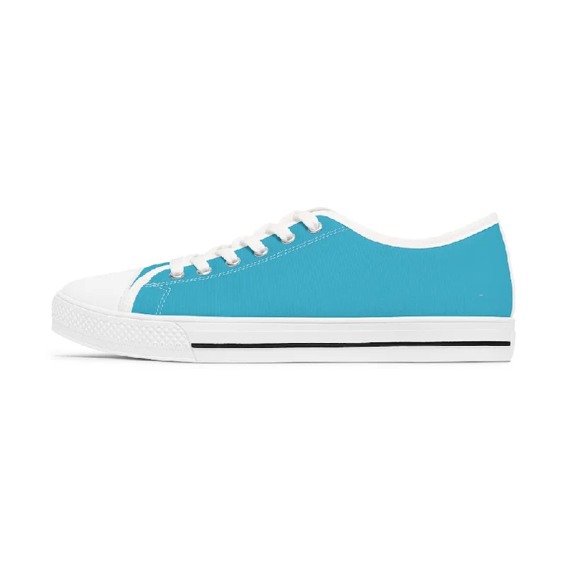 chunky athletic shoes glow-Blue Color Best Ladies' Sneakers, Solid Color Women's Low Top Sneakers Tennis Shoes (US Size: 5.5-12)