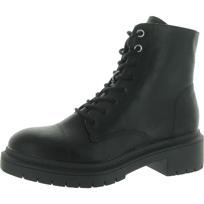 boots with soft soles for outdoor comfort-Style & Co. Womens Zahara Zip Up Lug Sole Combat & Lace-Up Boots