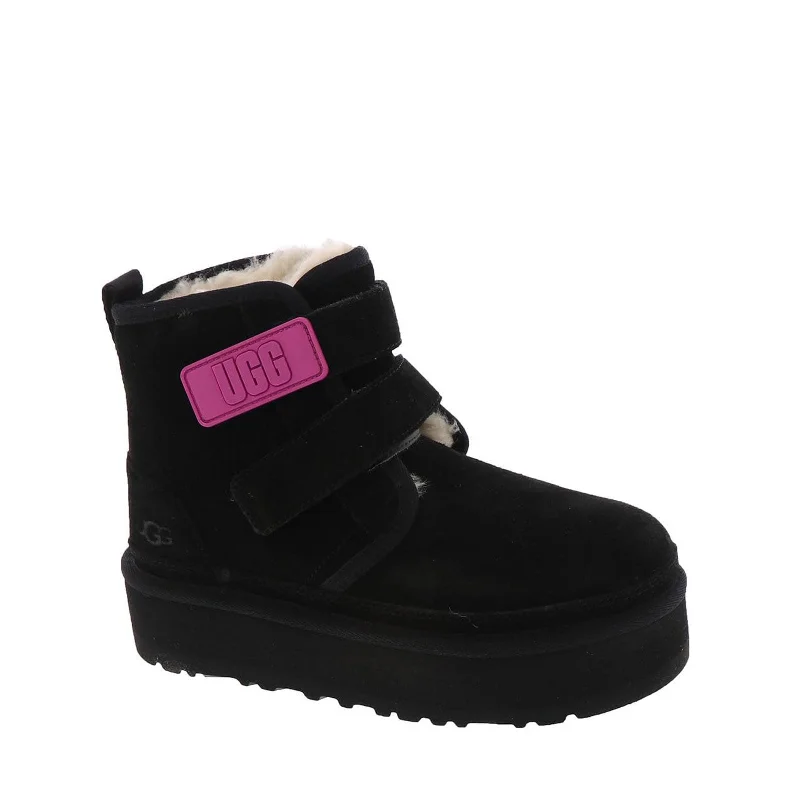 boots with extra cushioning for snow walks-UGG Unisex-Child Neumel Platform Boot, Black