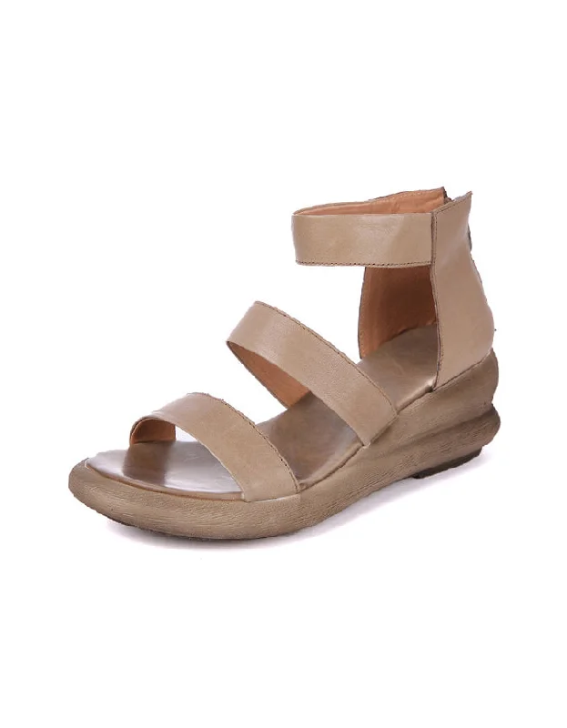 Summer Handmade Retro Wedge Strappy Sandals