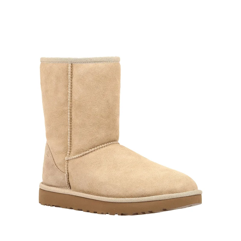 lace-up boots for women-Women's Shoes UGG CLASSIC SHORT II Mid-Calf Sheepskin Boots 1016223 SAND