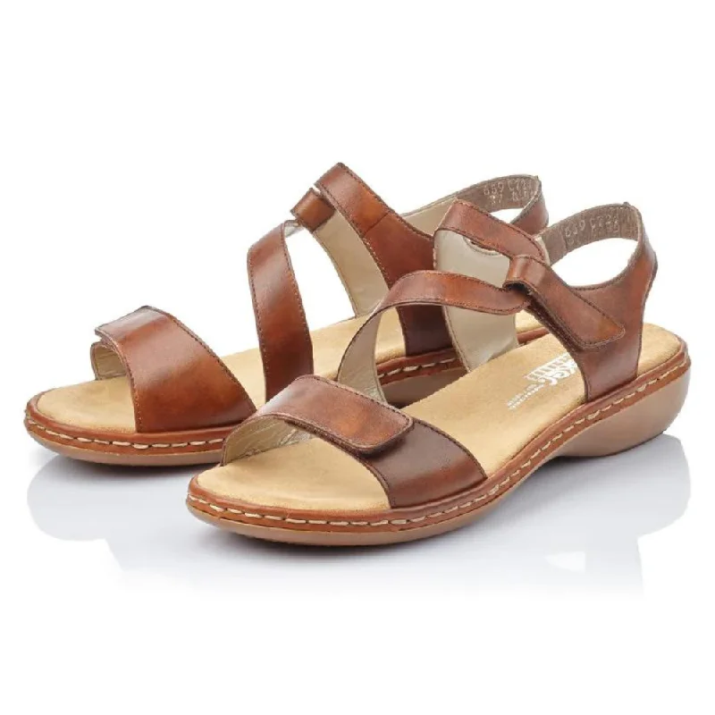 Rieker Regina C7 Brown Leather Sandal (Women's)