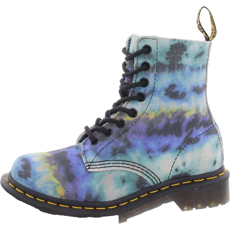 boots for walking on ice-Dr. Martens Womens Suede Oil Resits Combat & Lace-Up Boots