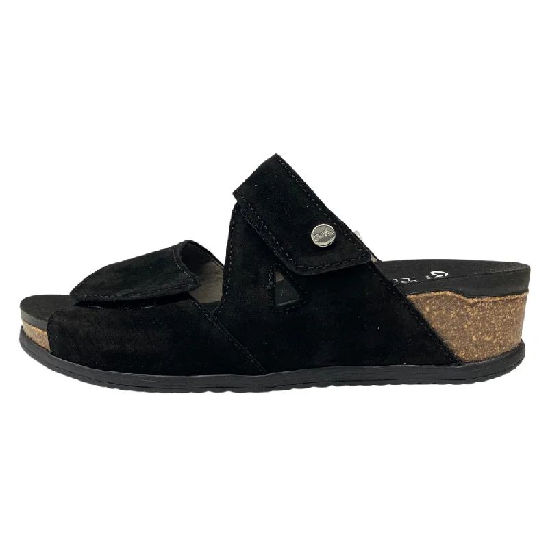 Ara Napa Black Suede Wedge Slide Sandal (Women's)