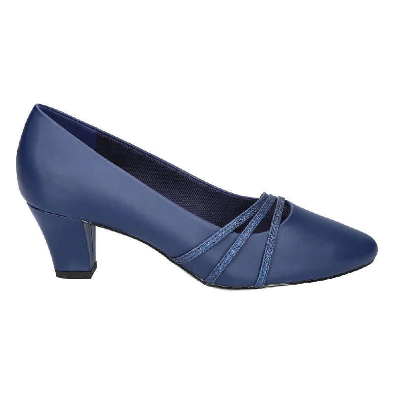 low high heels affordable-Cristiny Round Toe Pumps