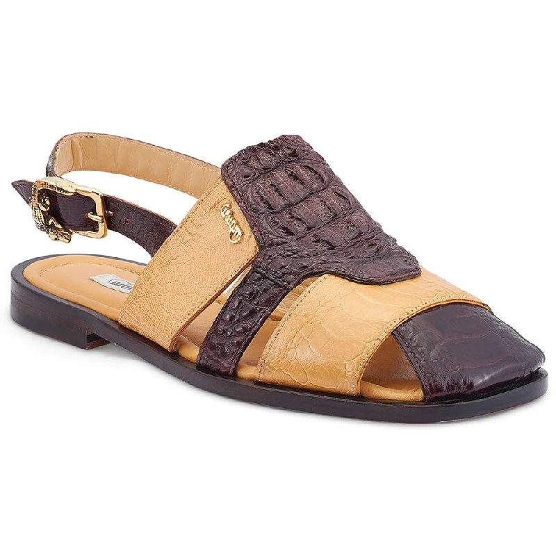 Mauri 5161 Tahiti Ostrich Leg / Hornback Crown Sandals Sp. Rust / Light Caramel