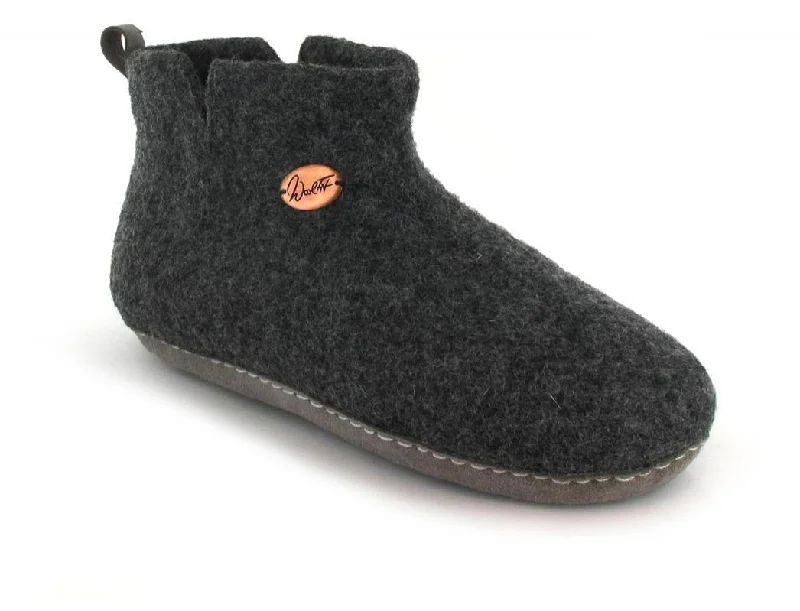 Slippers with soft soles-WoolFit® ankle high Felt Boots Slippers | Yeti, graphite