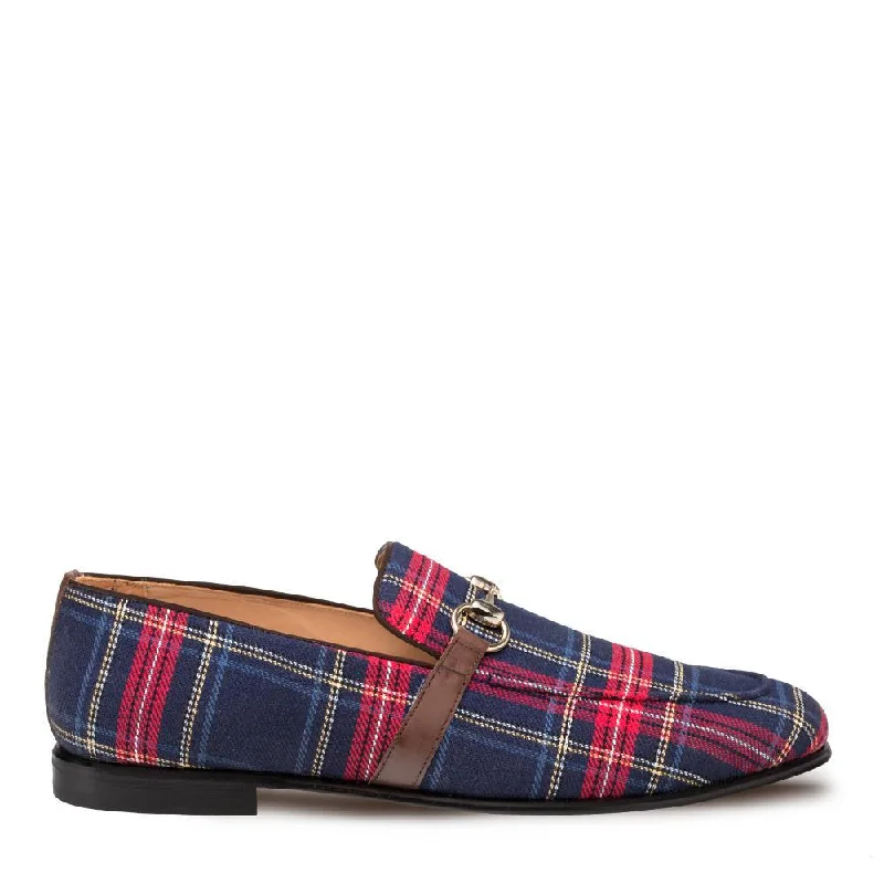 loafers with detailed craftsmanship and fit-Mezlan Knighton 9620 Men's Shoes Blue Fabric Horsebit Mocassin Loafers (MZ3220)