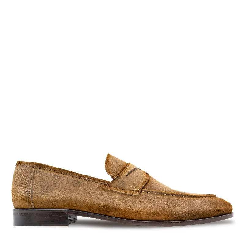 sleek loafers for business wear-Mezlan Caro 21312 Men's Shoes Suede Leather Penny Loafers (MZ3755)