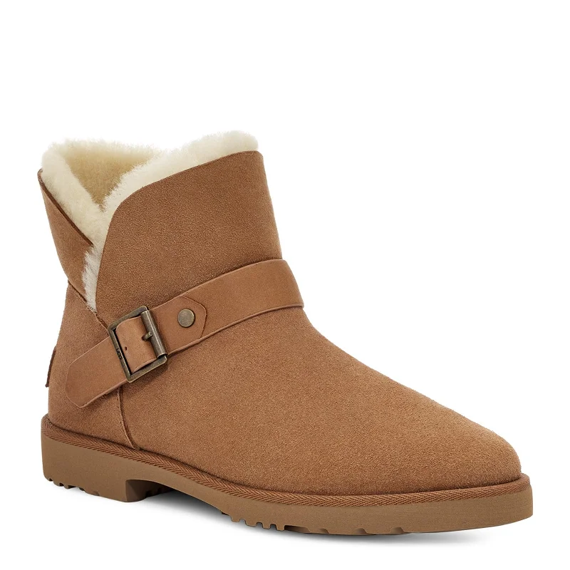 snowproof boots for winter-Women's Shoes UGG ROMELY Suede Short Buckle Fashion Boots 1132993 CHESTNUT