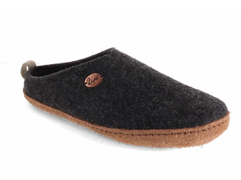 Slippers with firm soles-WoolFit® 'Tundra' Eco-Friendly Slippers, dark gray