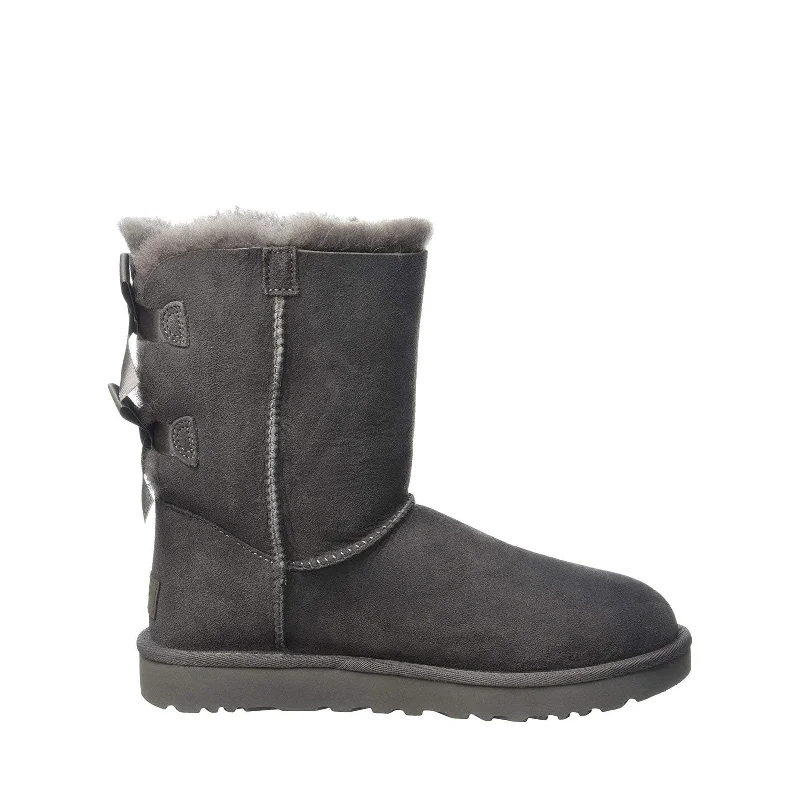 boots for cold weather-Women's Shoes UGG BAILEY BOW II Twinface Sheepskin Boots 1016225 GREY