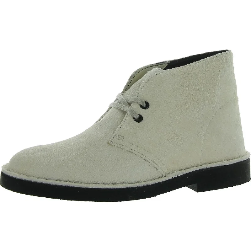 warm winter boots for women-Clarks Womens Desert Boot 2 Calf Hair Padded Insole Chukka Boots