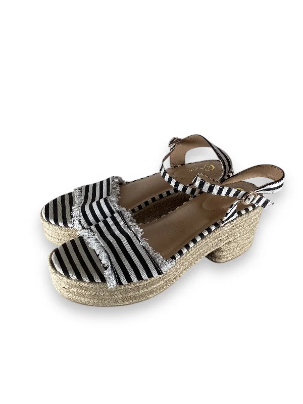 special high heels handmade-Shoes Heels Block By Comfort Casual In Striped Pattern, Size: 9