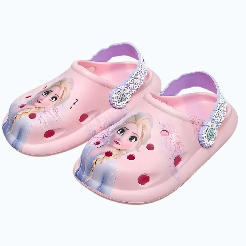 Slippers with sleek soles-Princess Elsa Summer Slippers – Comfortable & Magical for Kids