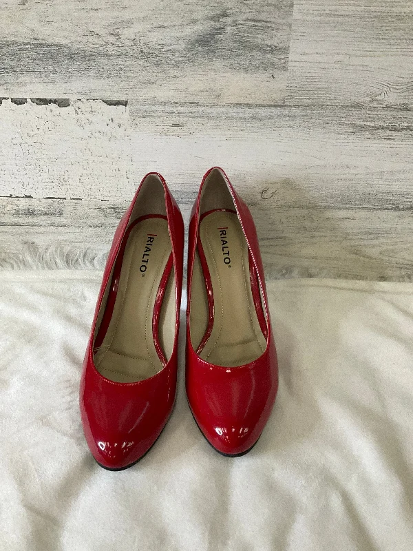 sleek high heels for work-Shoes Heels Stiletto By Rialto In Red, Size: 8