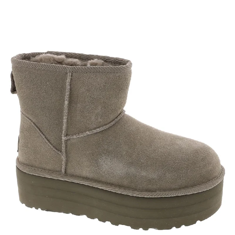 boots with side zip-Women's Shoes UGG CLASSIC MINI PLATFORM Sheepskin Ankle Boot 1134991 SMOKE PLUME