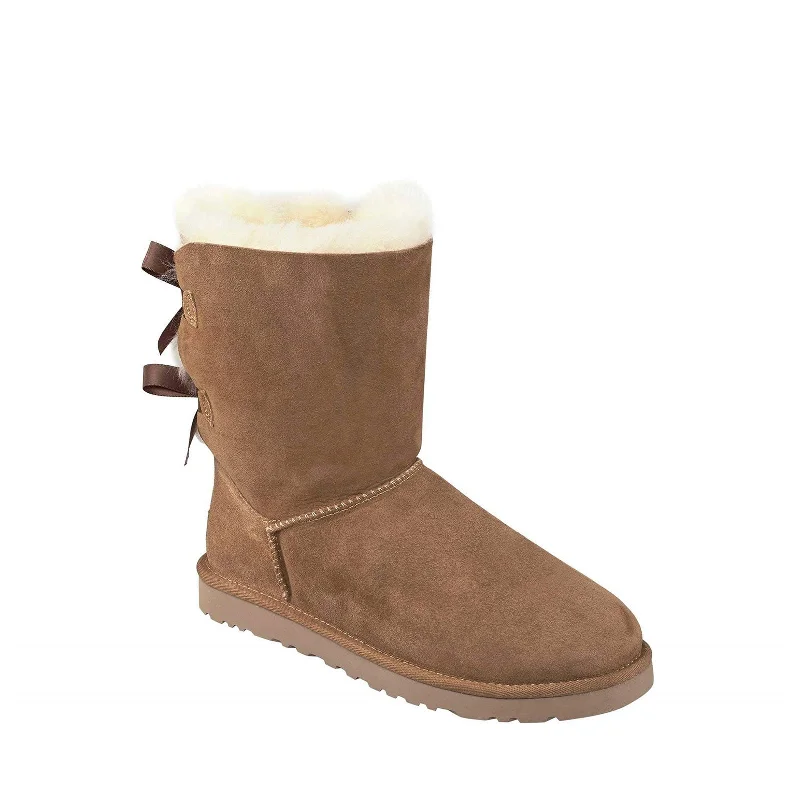 rubber boots for rain-Women's Shoes UGG BAILEY BOW II Twinface Sheepskin Boots 1016225 CHESTNUT