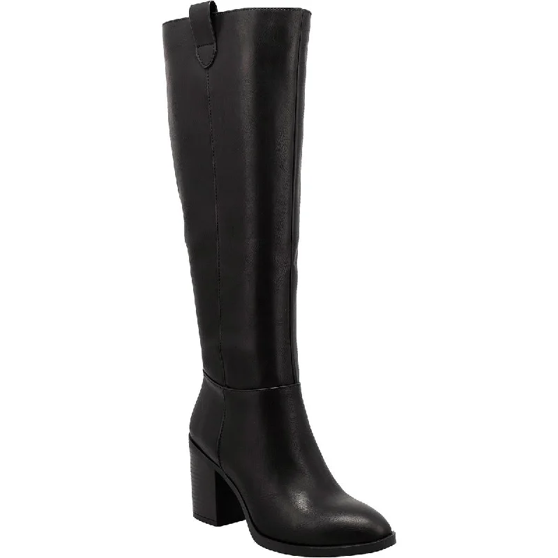 boots for cold weather wear-Mia Womens Hadley Faux Leather Tall Knee-High Boots