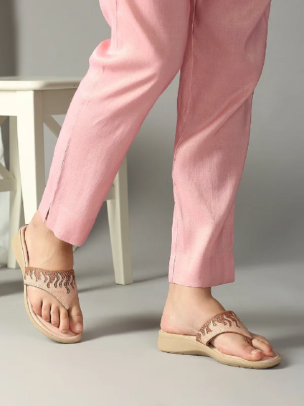 black suede flats women-Tory Burch flatsWomens Peach Casual Embellished Round Toe Casual Flats