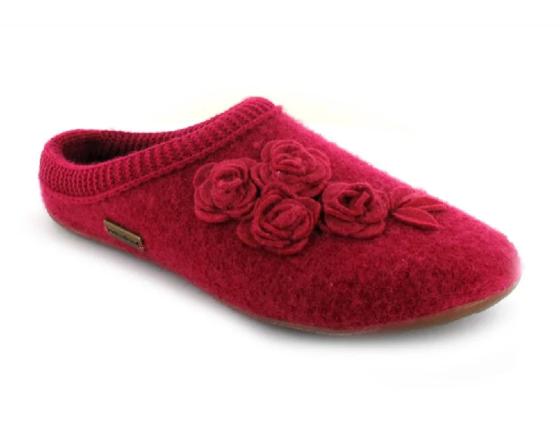 Slippers in light purple-HAFLINGER Flowered House Slippers Everest Austin