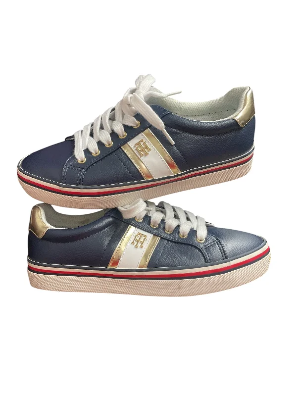 handmade athletic shoes edge-Shoes Sneakers By Tommy Hilfiger In Navy, Size: 8