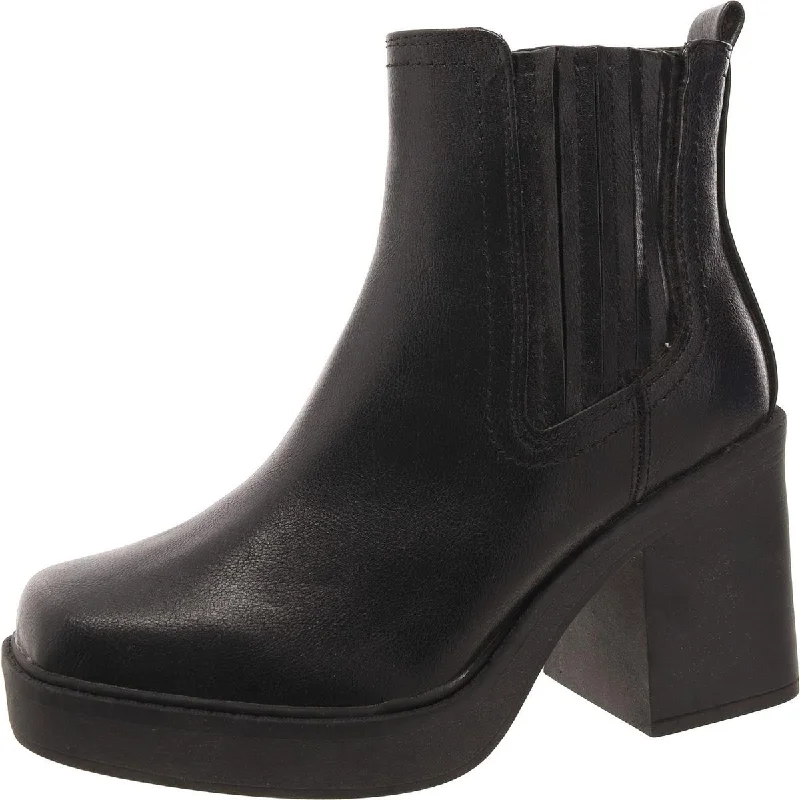 slip-on boots with soft fabric-Mia Womens Emire Faux Leather Pull On Chelsea Boots