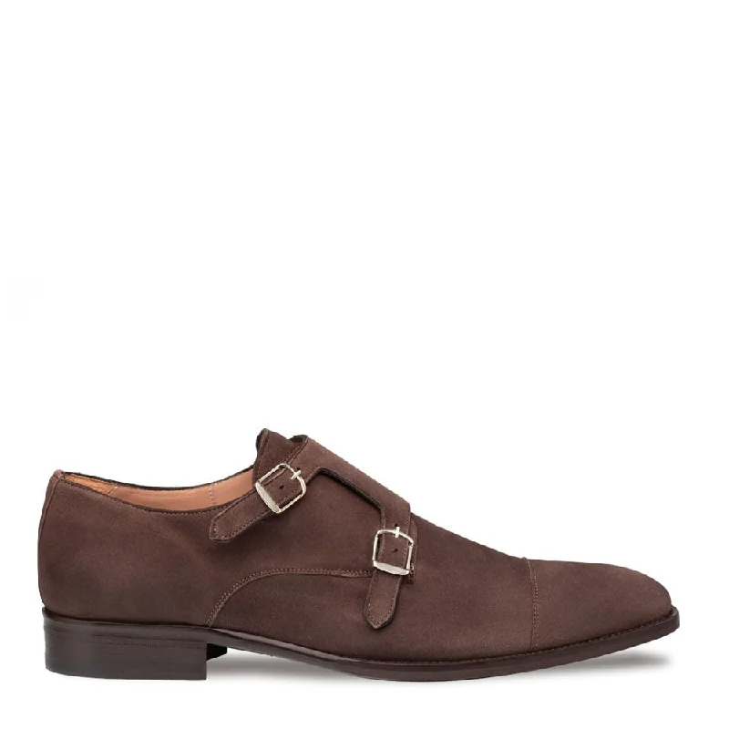 trendy loafers with decorative details-Mezlan Actore II Men's Shoes Suede Leather Double Monk-Straps Loafers (MZ3756)