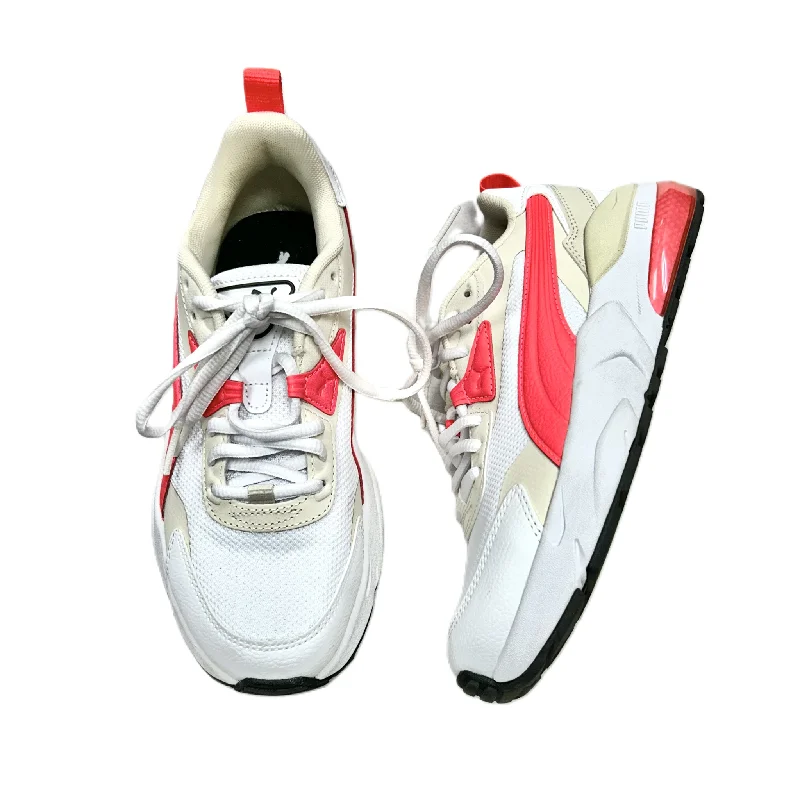 supportive athletic shoes charm-Shoes Sneakers By Puma In Pink & White, Size: 6