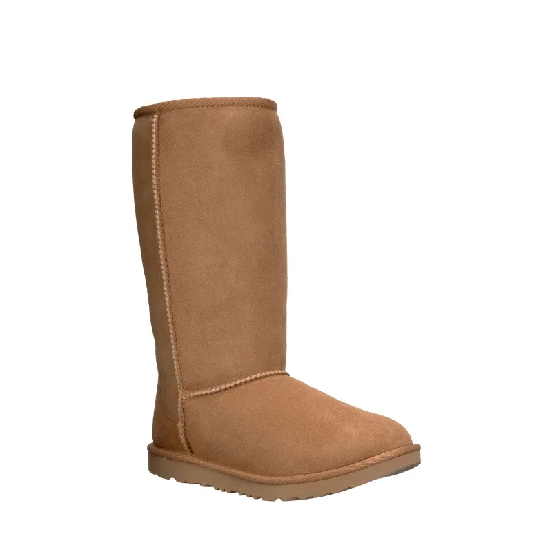 warm boots for trekking in snow-UGG Unisex-Child Classic Tall Ii Boot, Chestnut