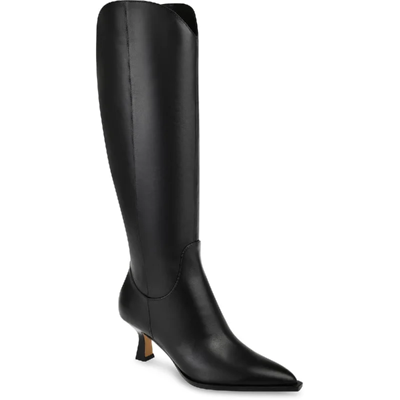 comfortable boots for everyday use-Dolce Vita Womens Annika Leather Wide Calf Knee-High Boots