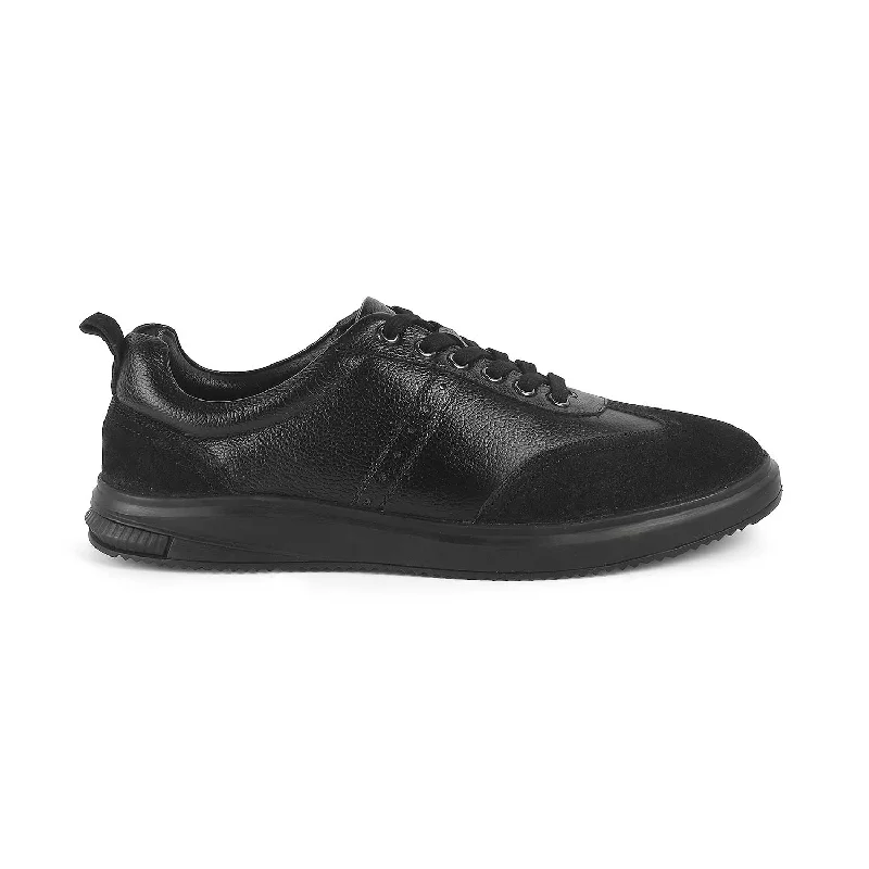 chunky athletic shoes edge-Tresmode Rego Black Men's Sneakers