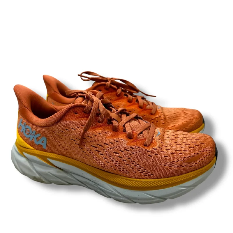 classic athletic shoes timeless-CLIFTON 8 Shoes Sneakers By Hoka In Peach, Size: 9