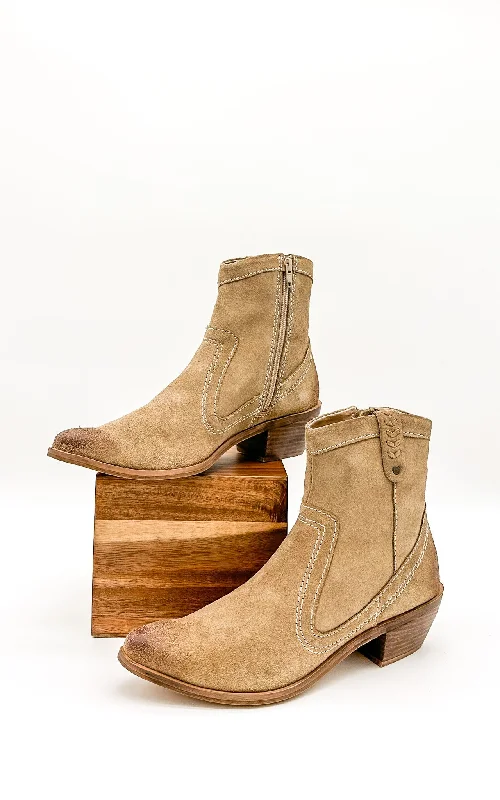 tall boots for winter season-Smithy Suede Ankle Boot in Tan