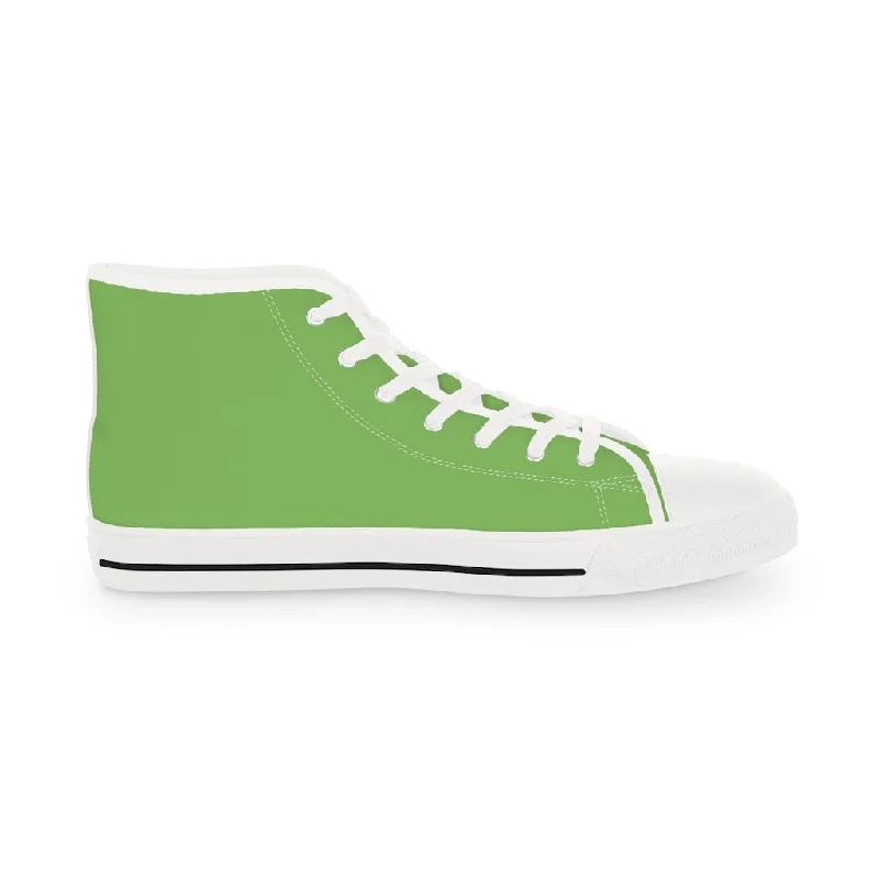 affordable athletic shoes low-Light Green Men's High Tops, Modern Minimalist Best Men's High Top Sneakers (US Size: 5-14)