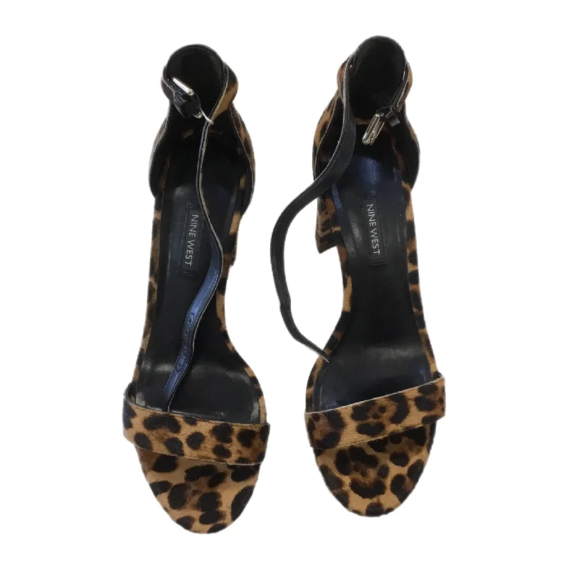 cream high heels soft tones-Shoes Heels Stiletto By Nine West In Animal Print, Size: 9.5