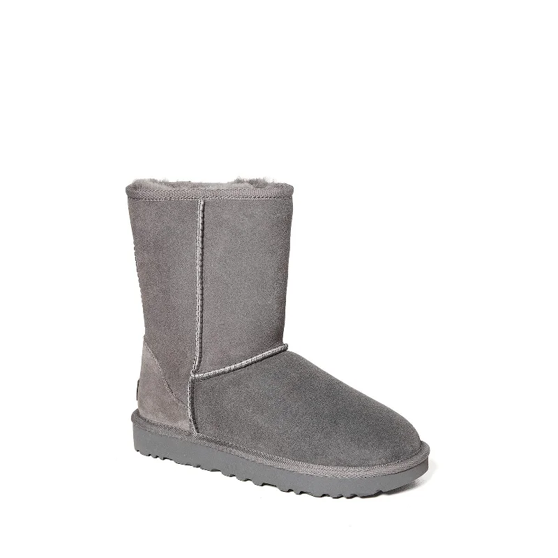 insulated snow boots for men-Women's Shoes UGG CLASSIC SHORT II Mid-Calf Sheepskin Boots 1016223 GREY