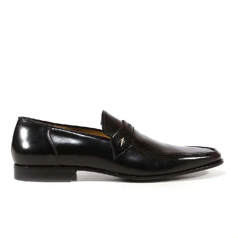 loafers for stylish evening outings-Cesare Paciotti Luxury Italian Men's Designer Shoes Vit Camoscio Black Leather Loafers (CPM3127)