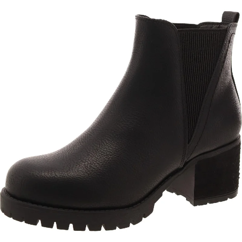 boots for outdoor activities in winter-Mia Womens Jody Faux Leather Ankle Chelsea Boots