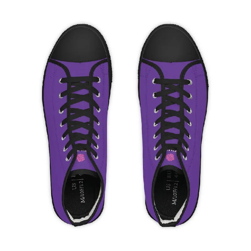 casual athletic shoes kick-Dark Purple Men's High Tops, Modern Minimalist Best Men's High Top Sneakers  (US Size: 5-14)