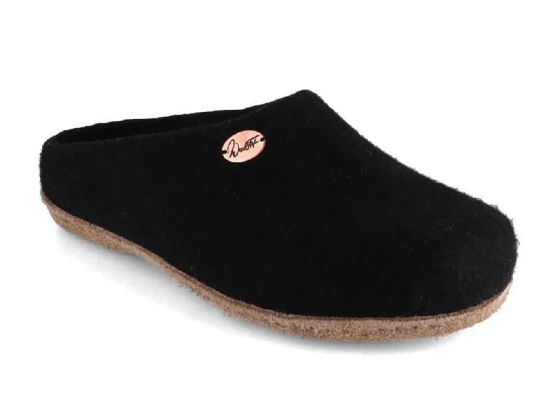 Slippers in warm teal-WoolFit® handmade Felt Slippers | Classic, black