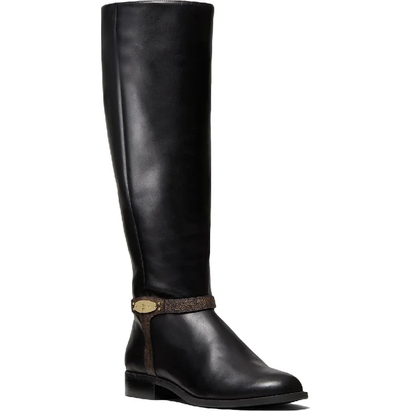 boots for extreme outdoor activities-MICHAEL Michael Kors Womens Finley Leather Tall Mid-Calf Boots