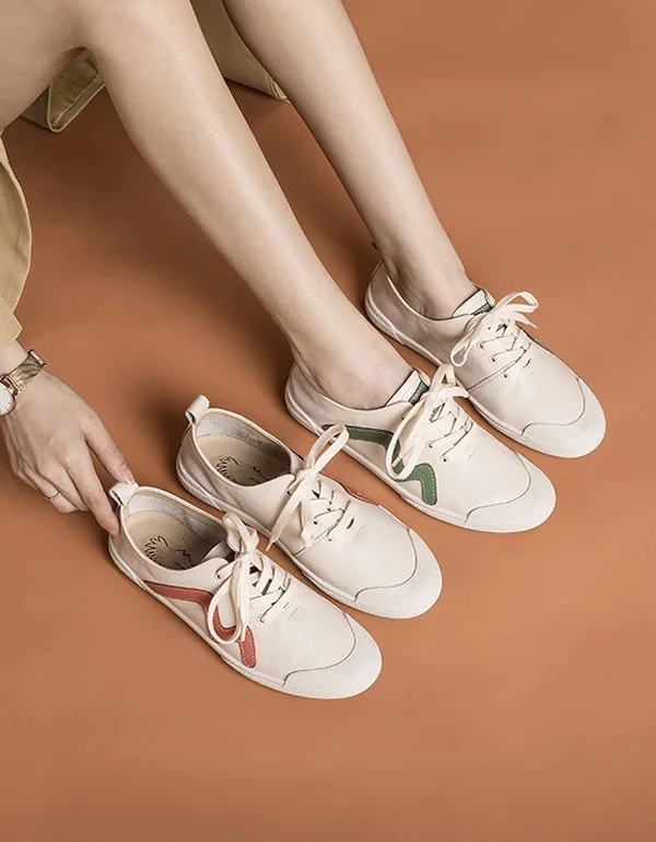 rubber sole athletic shoes-Spring Autumn Women Leather Sneaker White